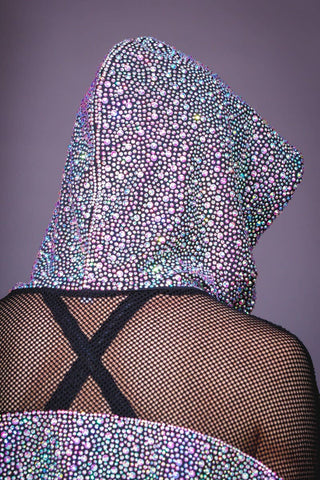 Crystal Couture Cropped Pullover with Opalescent Crystal Couture - Special Order