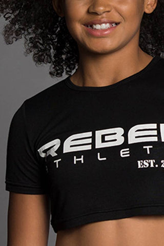 Rebel Athletic Est. 2013 Premium Cropped Tee in Black