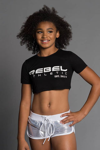 Rebel Athletic Est. 2013 Premium Cropped Tee in Black