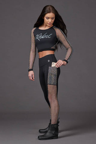 Mesh Crystal Couture Legging