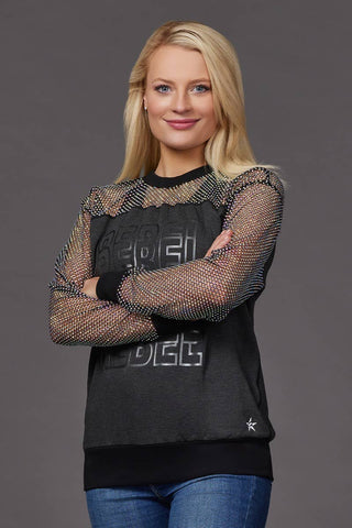 Mesh Crystal Couture Pullover - Special Order