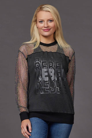 Mesh Crystal Couture Pullover - Special Order