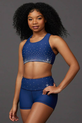 On the Go Sports Bra in Navy Crystal