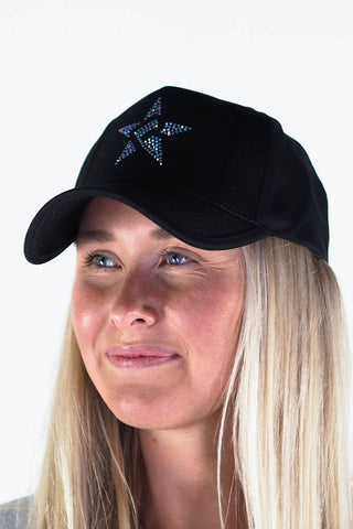 Rebel Mark Crystal Hat in Black