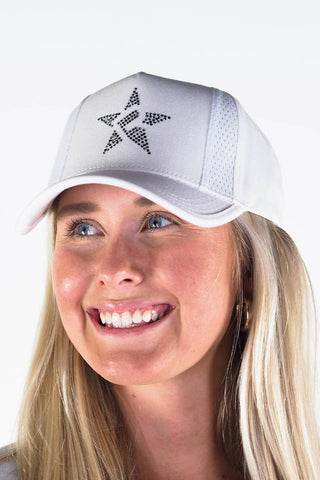 Rebel Mark Crystal Hat in White