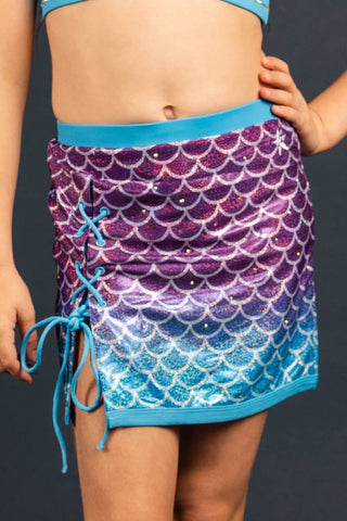 Lace Up Skirt in Enchanted Mermaid - FINAL SALE