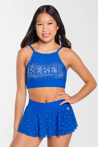 Mesh Overlay Skirt in Royal Blue