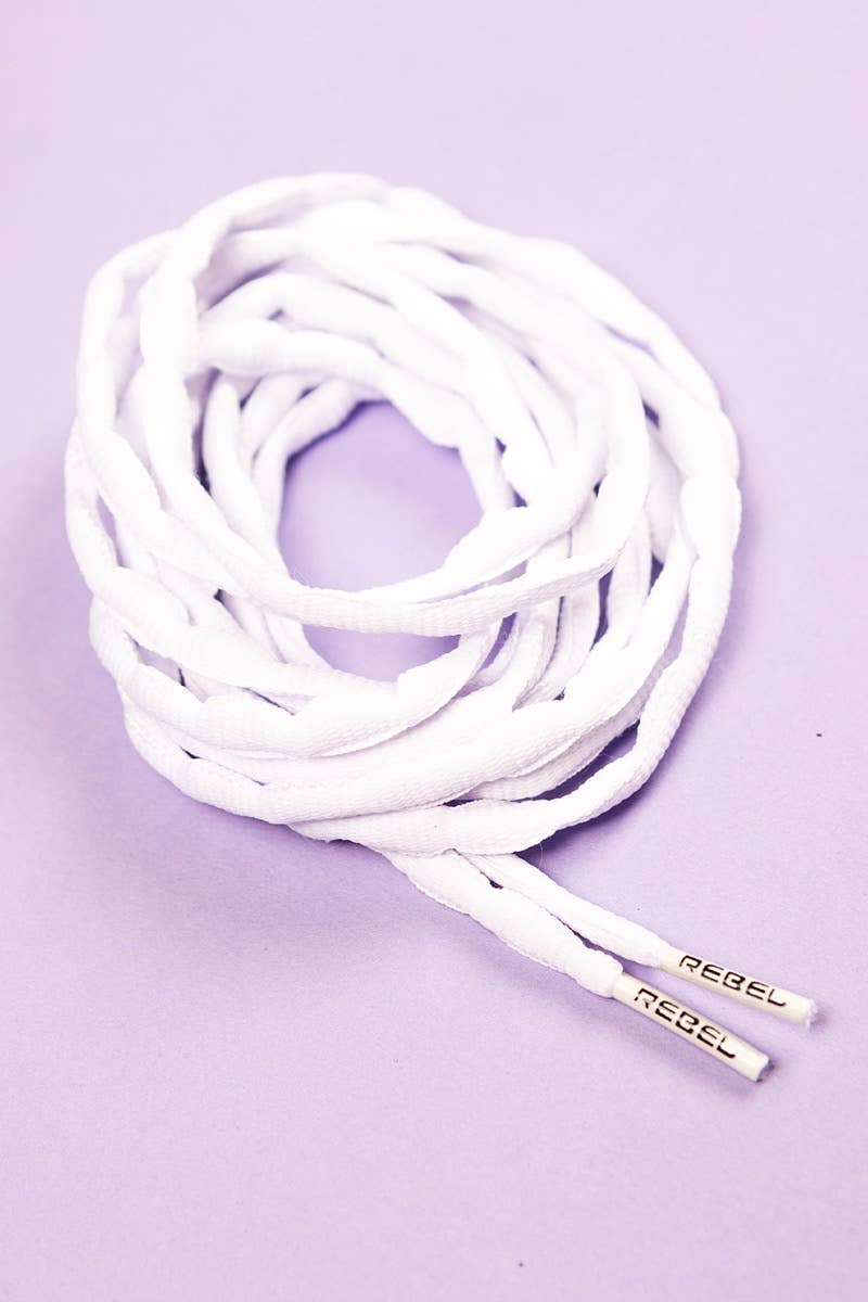 Rebel Shoelaces in White Rebel Athletic