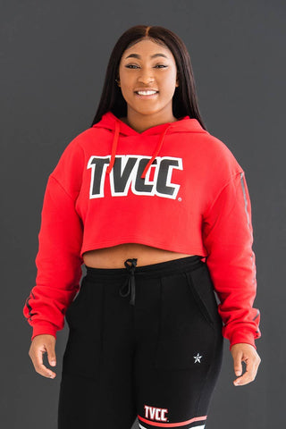 TVCC Cropped Hoodie in Red - FINAL SALE
