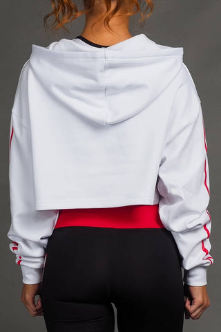 TVCC Cropped Hoodie in White - FINAL SALE