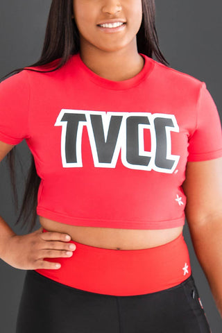 TVCC Cutout Cropped Tee in Red - FINAL SALE
