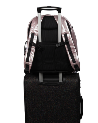 Faux Suede in Pink Champagne Rebel Dream Bag Plus with White Zipper