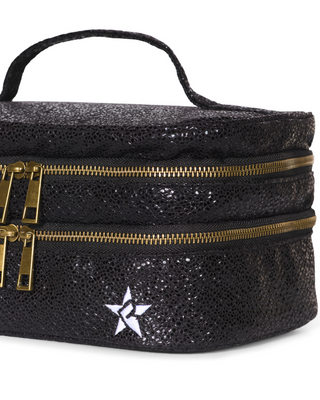 Black Viper Snakeskin Rebel Glam & Go Travel Case with Black Zipper