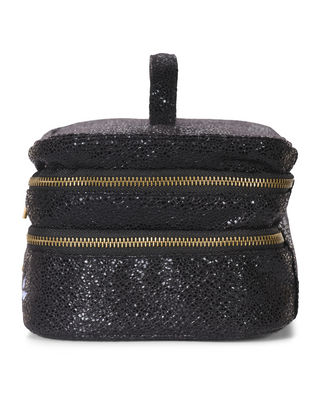 Black Viper Snakeskin Rebel Glam & Go Travel Case with Black Zipper