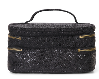 Black Viper Snakeskin Rebel Glam & Go Travel Case with Black Zipper
