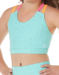 Shine On Sports Bra in Aqua