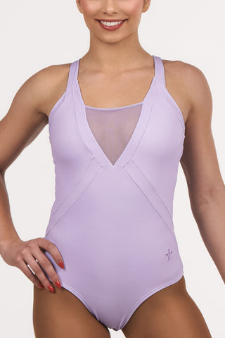 Filomena Lavender V-Neck Leotard