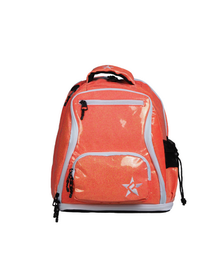 Glossy in Neon Orange Rebel Baby Dream Bag with White Zipper