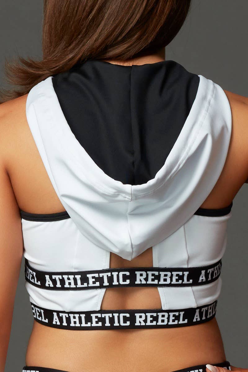 Hayley Longline Sports Bra in Black and White – Rebel Athletic