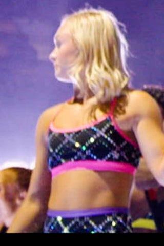Beth Sports Bra in Pink Crystal Couture - Special Order