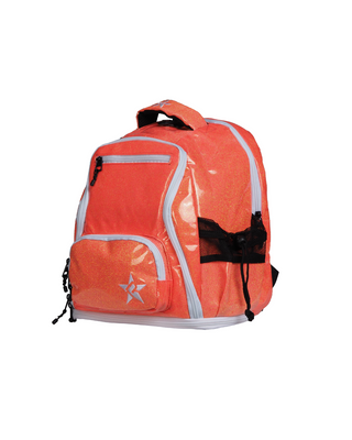 Glossy in Neon Orange Rebel Baby Dream Bag with White Zipper