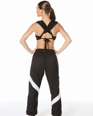 Ruffle Sports Bra in Black