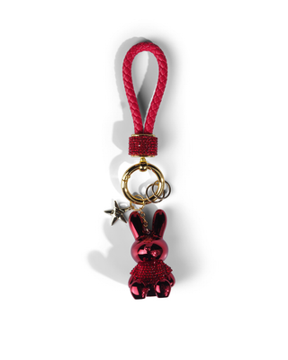 Funny Bunny Keychain in Dark Red