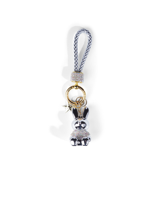 Funny Bunny Keychain in Light Silver