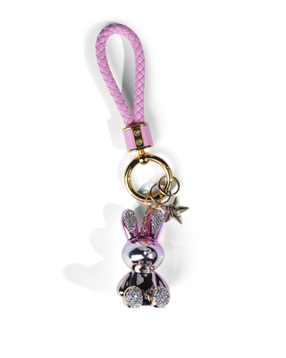 Funny Bunny Keychain in Pink Gold