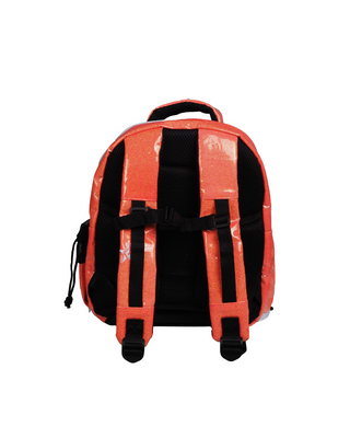 Glossy in Neon Orange Rebel Baby Dream Bag with White Zipper