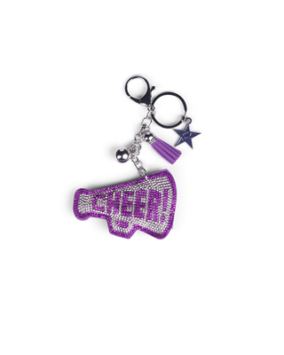 Crystal Megaphone Keychain in Purple