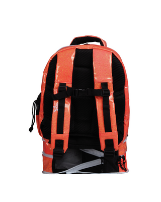 Glossy in Neon Orange Rebel Baby Dream Bag with White Zipper