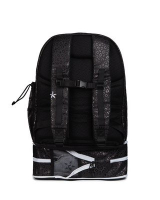 Leopard in Black Rebel Dream Bag Plus with White Zipper