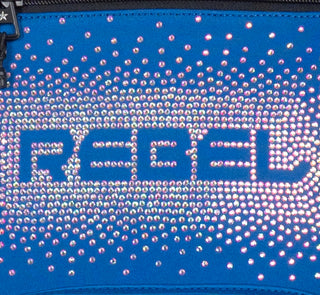 Opalescent Rebel Luggage Crystal Logo