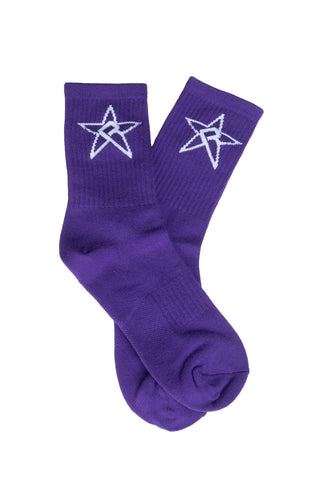 Rebel Crew Socks in Purple Adult