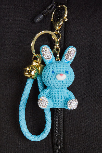 Crystal Rabbit Keychain with Rebel Charm in Blue – Rebel Athletic