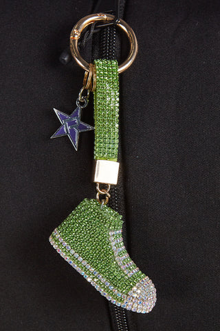 Crystal Shoes Keychain with Crystal Charm in Lt Green