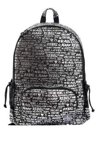 Signature Rebel Raven Backpack in Black and Silver