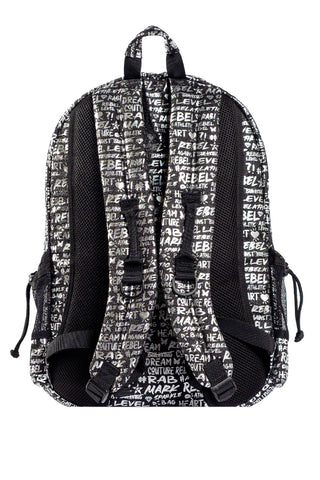 Signature Rebel Raven Backpack in Black and Silver