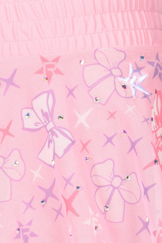 Bow Era Mesh Overlay Short in Chloe Pink