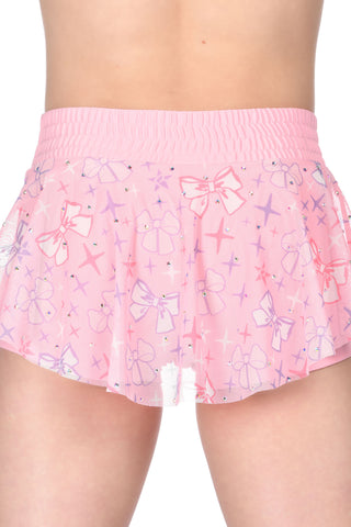 Bow Era Mesh Overlay Short in Chloe Pink