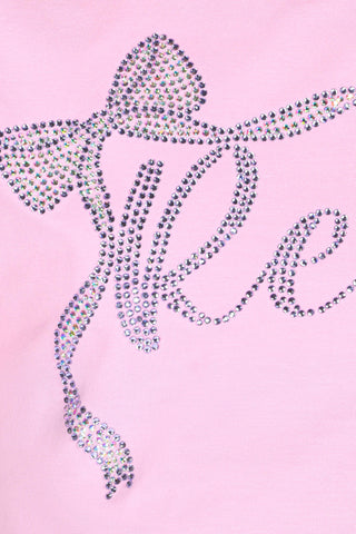 Bow Squad Cropped Tee in Chloe Pink