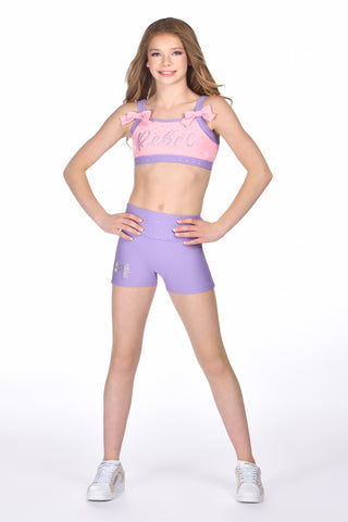 Bow Squad Sports Bra in Chloe Pink