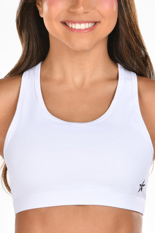 Racerback Sports Bra in White