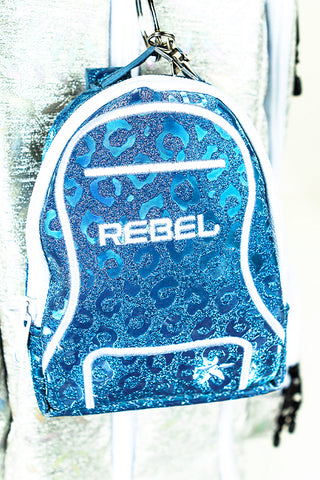 Leopard in Steel Blue Mini Rebel Dream Bag Coin Purse