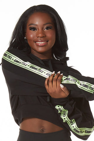 Club SMOED Cropped Hoodie in Black