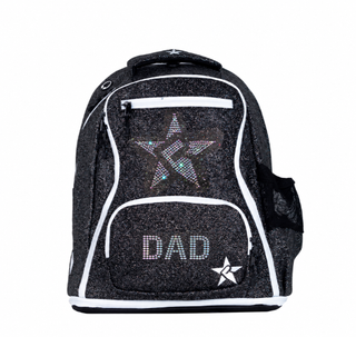 Imagine Dream Bag Plus with Jet Black Rebel Star Logo & "DAD" in Jet Black Crystal- SPECIAL ORDER