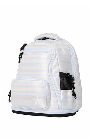 Luster in Cream Rebel Baby Dream Bag with White Zipper
