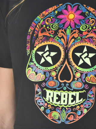 Cropped Tee in Sugar Skull