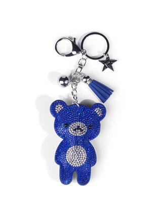 Dazzle Crystal Teddy Keychain in Royal Blue